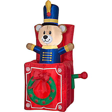 Animated Airblown Jack-in.-the-Box Bear Pop-Up Inflatable