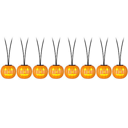 EmoteGlow Halloween Musical Jack-O-Lantern LED String Lights - Set of 8