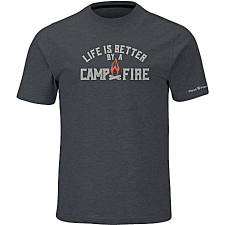 Fleet Farm Men's Coal Campfire Graphic Crew Neck Short Sleeve Cotton T-Shirt