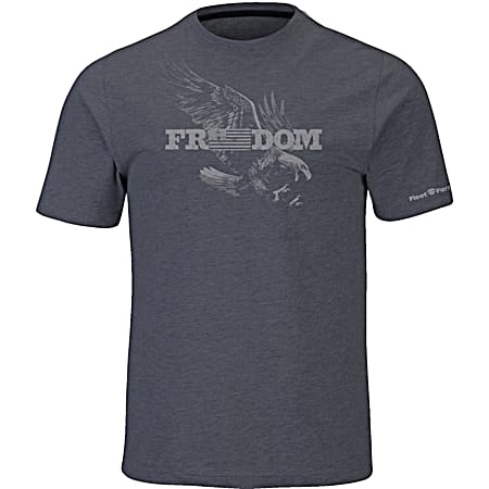 Fleet Farm Men's Heather Denim Freedom Eagle Graphic Crew Neck Short Sleeve T-Shirt