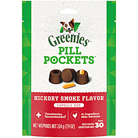 7.9 oz Hickory Smoke Flavor PILL POCKETS  for Capsules Dog Treats