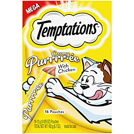 Creamy Purrrr-ée w/ Chicken Cat Treats - 16 Ct