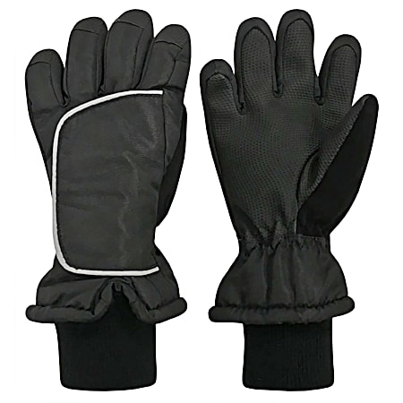 Kids' Black Waterproof Gloves