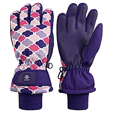 Girls' Printed Waterproof Gloves