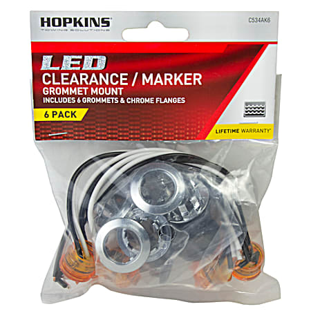 6 Pc LED 3/4 in Round Clearance & Side Marker