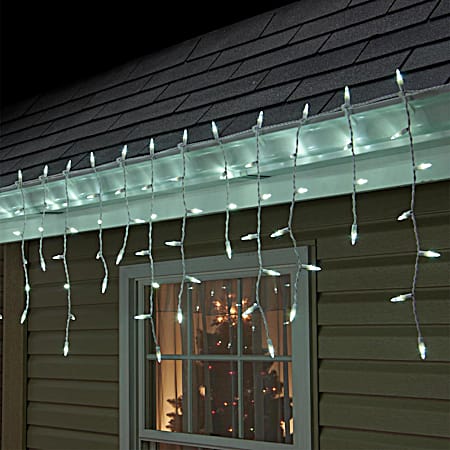 Stay-Lit 100 Ct LED Cool White Icicle-Style Lights