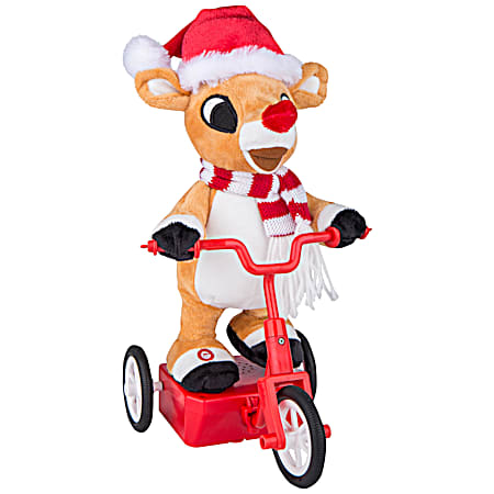Battery-Operated Rudolph on Scooter One Size