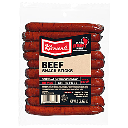 Klement's 8 oz Beef Snack Sticks