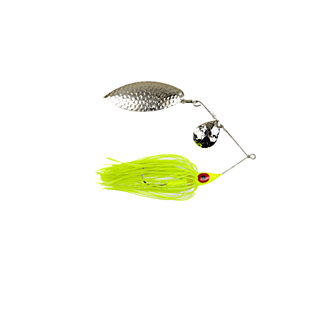 Chartreuse Willow Tandem Nickel Blade Spinner Bait