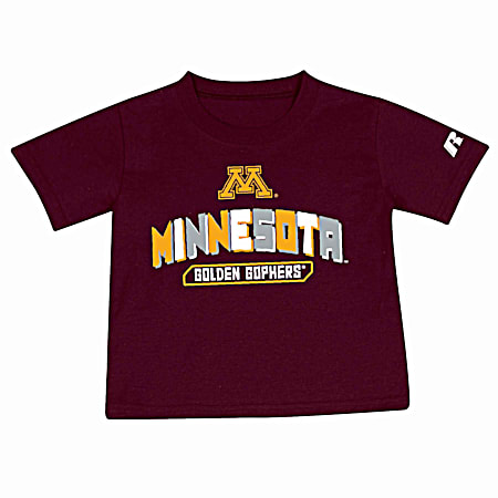 Toddler Boys' Minnesota Gophers Maroon Logo Graphic Crew Neck Short Sleeve T-Shirt