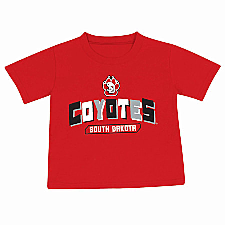 Toddler Boys' South Dakota Coyotes Red Logo Graphic Crew Neck Short Sleeve T-Shirt