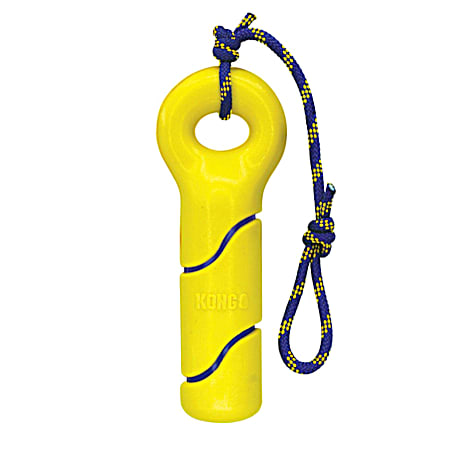 Medium Yellow Squeezz Tennis Buoy w/ Rope Dog Toy