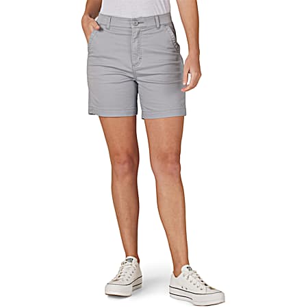 Lee Women's Ultra Lux New Gray Relaxed Fit High-Rise Comfort Carpenter Shorts