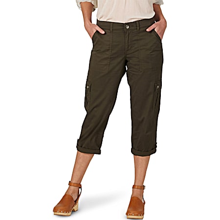 Lee Women's Flex-To-Go Frontier Relaxed Fit Mid-Rise Cargo Capris