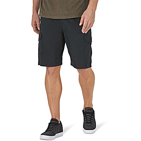 Men's Extreme Motion Crossroad Black Regular Fit Lightweight Cargo Shorts