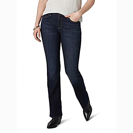 Women's Blue Rise Blackout Regular Fit Midrise Bootcut Jeans