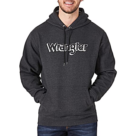 Wrangler Men's Western Charcoal Chest Graphic Long Sleeve Hoodie