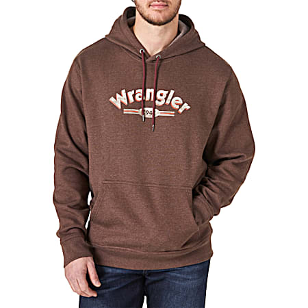 Wrangler Men's Western Brown Chest Graphic Long Sleeve Hoodie
