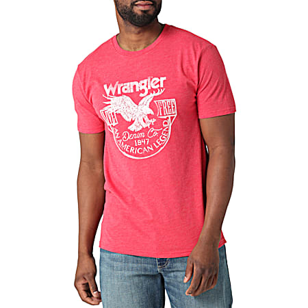 Men's Red American Legend Graphic Crew Neck Short Sleeve T-Shirt