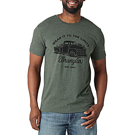 Men's Green Wear It To The Limits Graphic Crew Neck Short Sleeve T-Shirt
