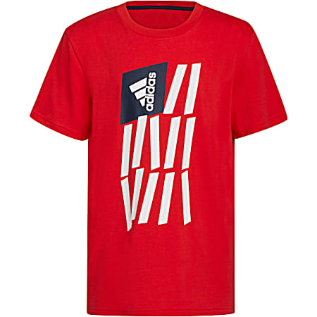Boys' Red Americana Graphic Crew Neck Short Sleeve T-Shirt