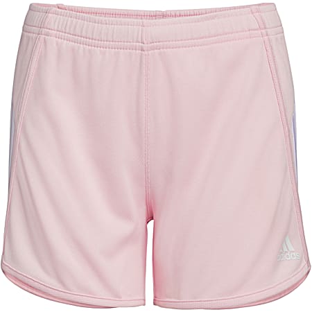 Little Girls' Pink 3-Stripes Polyester Mesh Shorts