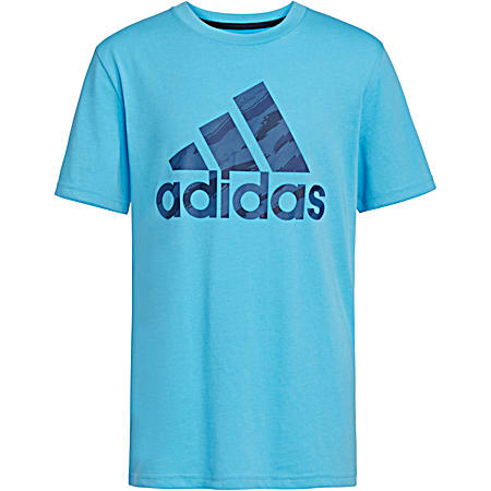 Boys' Blue Badge of Sport Tiger Camo Graphic Crew Neck Short Sleeve T-Shirt