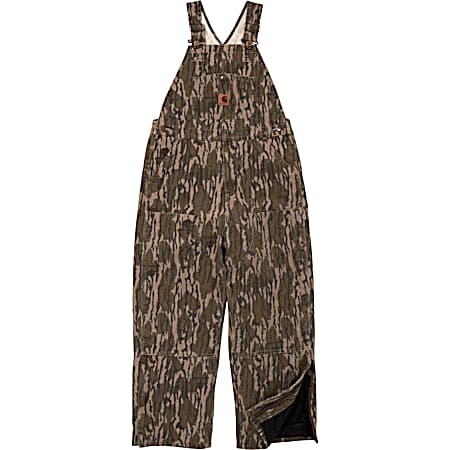 Boys' Mossy Oak Bottomland Camo Insulated Loose Fit Bib Canvas Overalls
