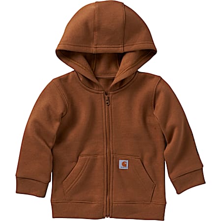 Infant Boys' Carhartt Brown Full Zip Long Sleeve Fleece Sweatshirt