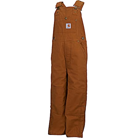 Youth Carhartt Brown Insulated Cotton Bib Overalls