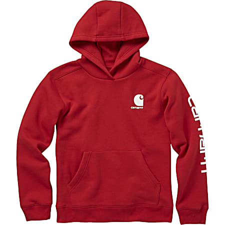 Carhartt Boys' Red Logo Graphic Long Sleeve Hoodie