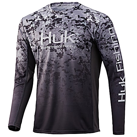 Huk Adult Fishing Icon X Tide Change Fade Castaway Crew Neck Long Sleeve Shirt