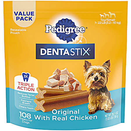 Dentastix Original w/ Chicken Toy/Small Dog Oral Care Treats