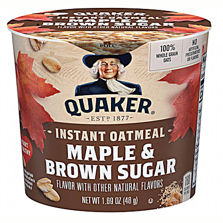 Quaker 1.69 oz Maple & Brown Sugar Instant Oatmeal Cup