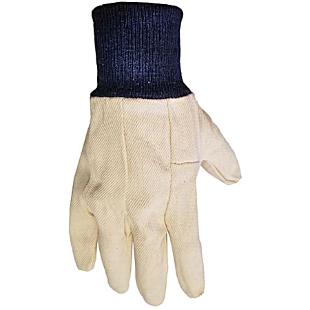 Adult White Cotton Canvas Gloves