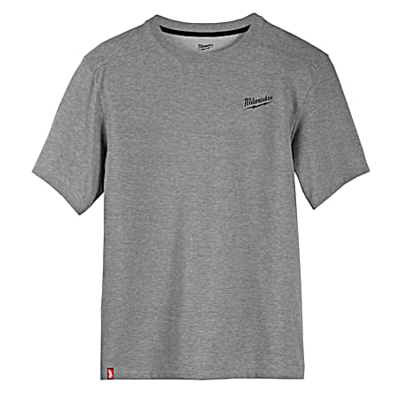 Men's Grey Heather Crew Neck Short Sleeve T-Shirt