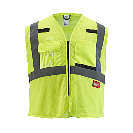 Class 2 High Visibility Yellow Mesh Safety Vest