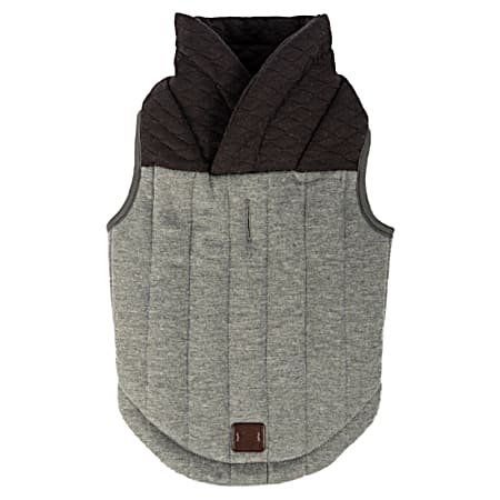 Gray Shawl Quilted Jacket for Dogs