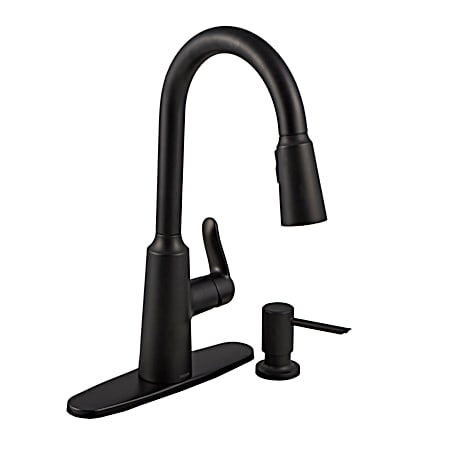 Edwyn Matte Black One-Handle High Arc Pulldown Kitchen Faucet