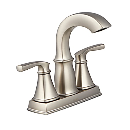 Moen Finney Spot Resist Brushed Nickel Two-Handle High Arc Bathroom Faucet