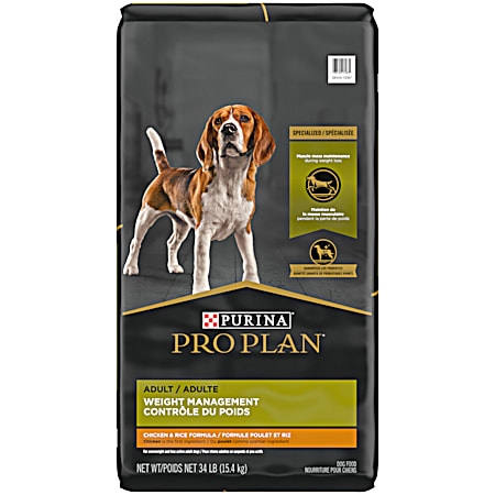 Purina Pro Plan Specialized Adult Weight Management Chicken & Rice Dry Dog Food