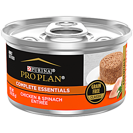 Purina Pro Plan Essentials Adult Chicken & Spinach Entrée Classic Wet Cat Food