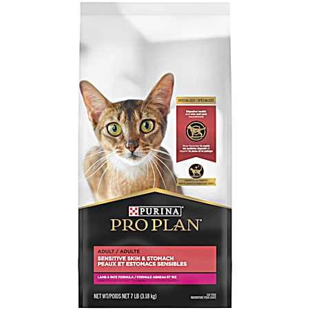Purina Pro Plan Specialized Adult Sensitive Skin & Stomach Lamb & Rice Dry Cat Food