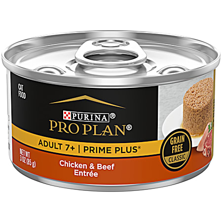 Purina Pro Plan Prime Plus Adult 7+ Chicken & Beef Entrée Classic Wet Cat Food