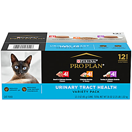 Purina Pro Plan Urinary Tract Health Varity Pack Wet Cat Food - 12 Ct