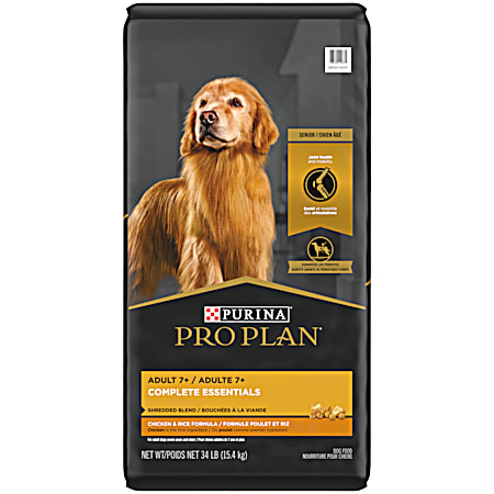 Purina Pro Plan Adult 7+ Senior Shredded Blend Chicken & Rice Dry Dog Food