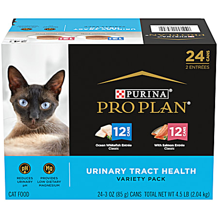 Purina Pro Plan Urinary Tract Health Seafood Wet Cat Food Variety Pack - 24 Ct