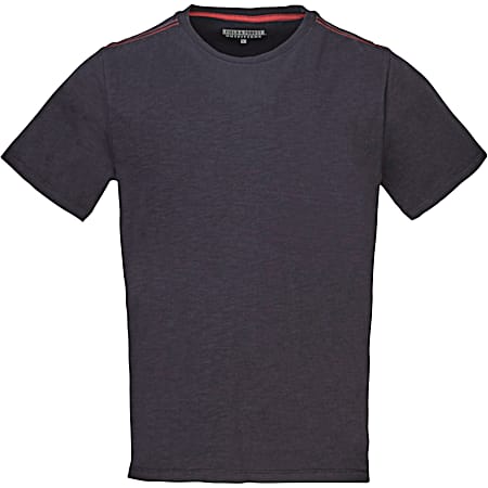 Field & Forest Men's Big & Tall Premium Black Crew Neck Short Sleeve Cotton Slub T-Shirt