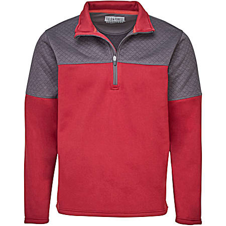 Men's Big & Tall Outlook Cabernet Colorblock Mock Neck Long Sleeve 1/4 Zip Pullover