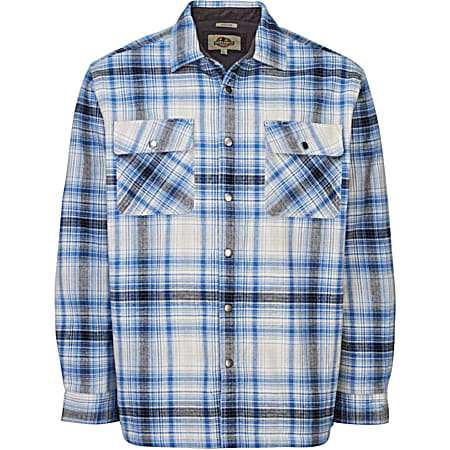 Men's Heritage Flannel Plaid Snap Front Long Sleeve Fleece Lined Shirt
